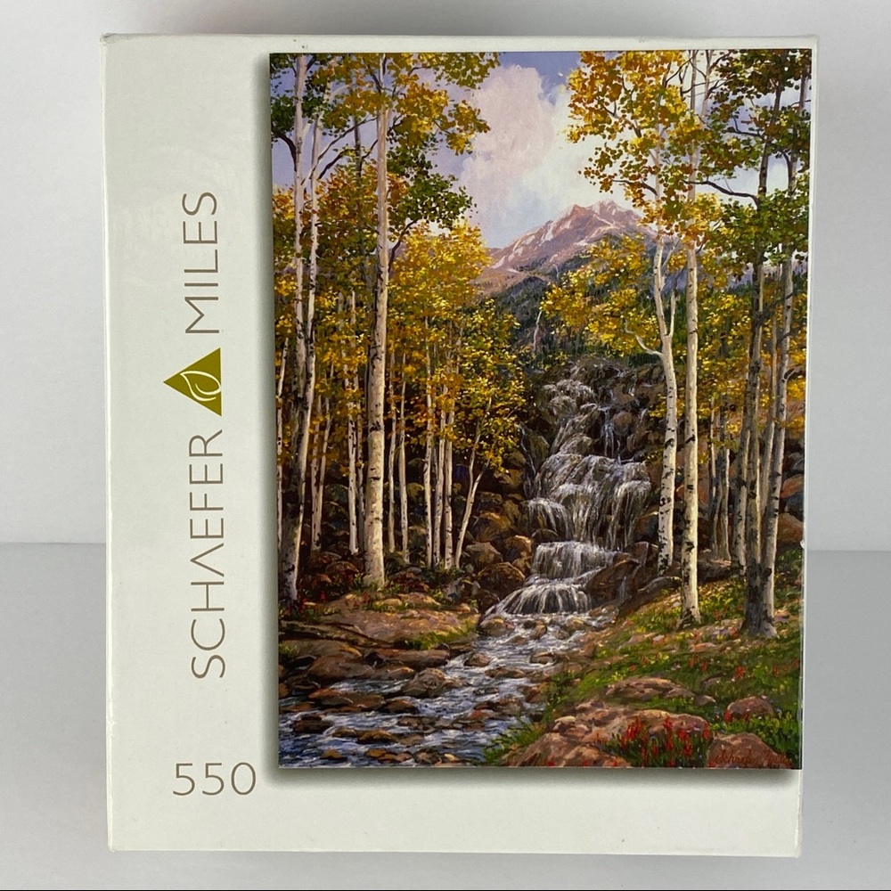 Jigsaw Puzzle 550 Pieces Aspen Cascade 24X18" Roseart by Schaefer Miles NEW